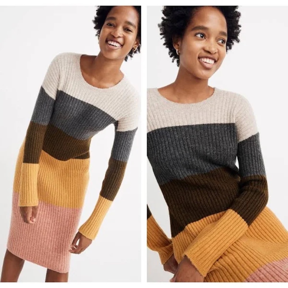 Madewell Multicolor Striped Sweater Dress